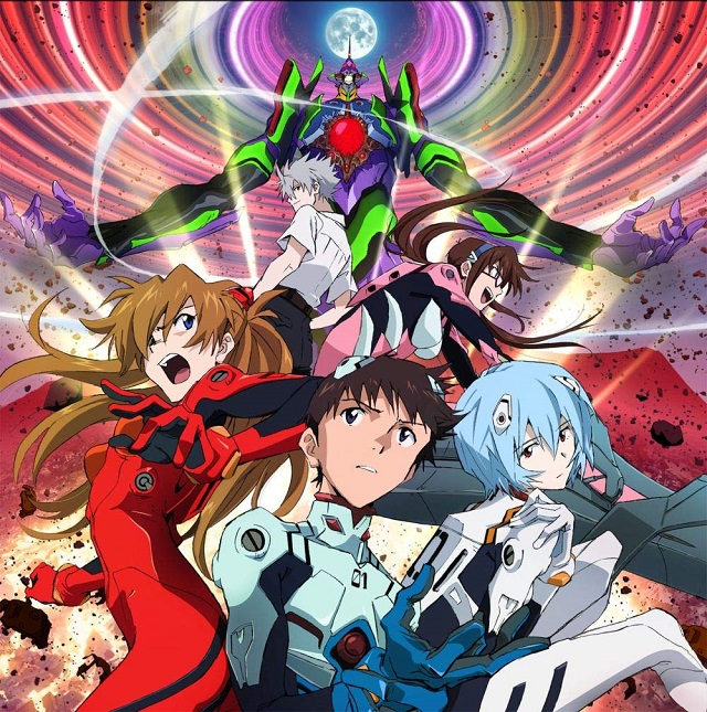 Eva-01, Kaworu, Mari, Shinji, Asuka e Rei
