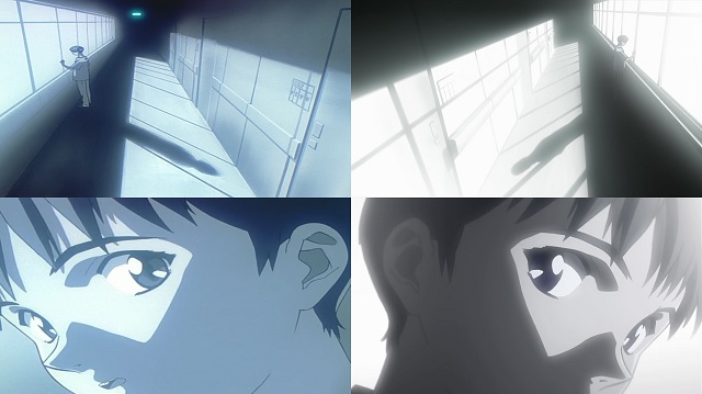 Shinji nell’episodio 1 della serie TV e nel primo film del Rebuild. C’è un multiverso?