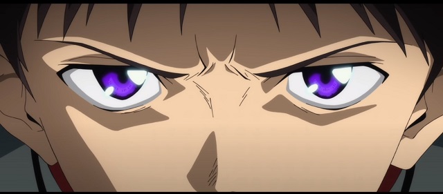 Shinji con gli occhi viola